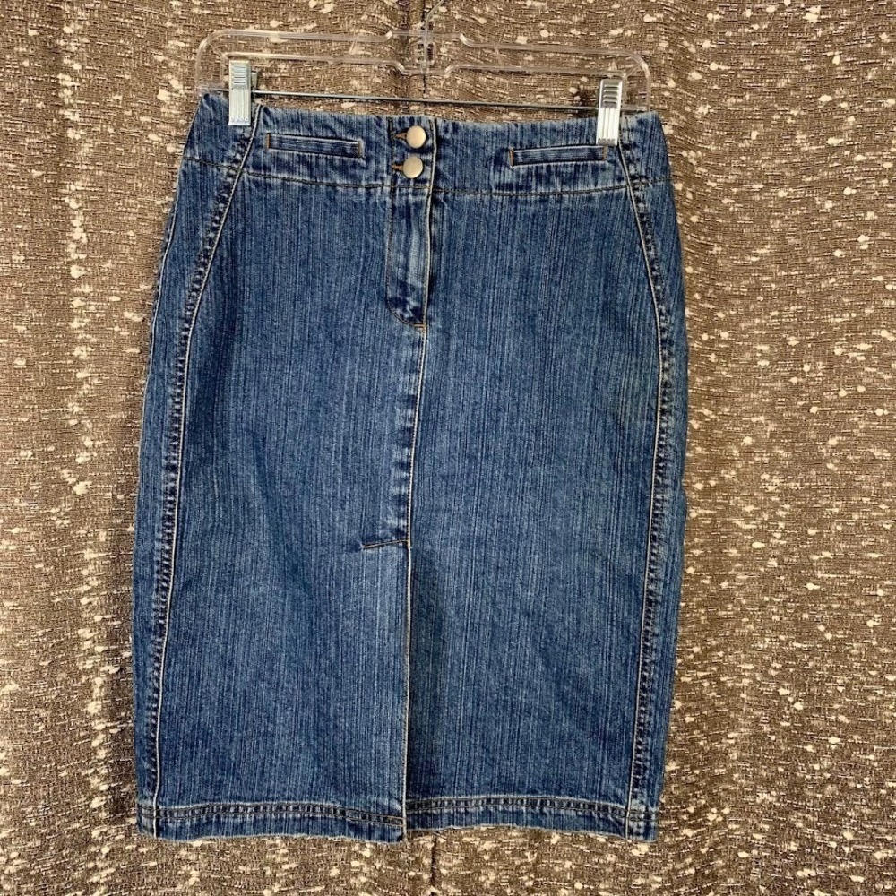 Vintage Womyn Denim Military Pencil Skirt Preppy‎ Women's 4
